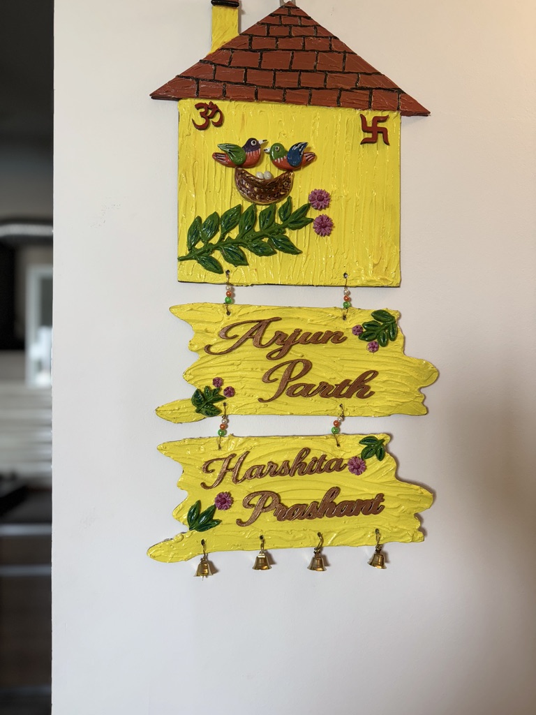 MDF Name Plate - 3 Layer Floral